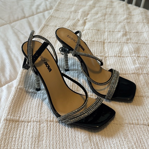 Black & silver FN rhinestone Heels - Picture 1 of 4